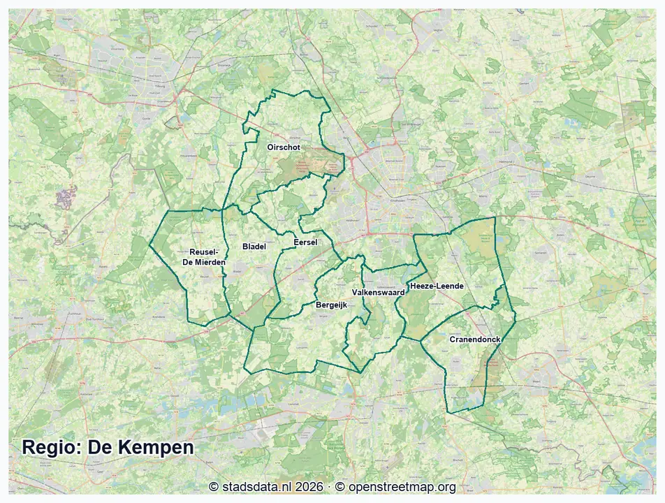 Kaart De Kempen